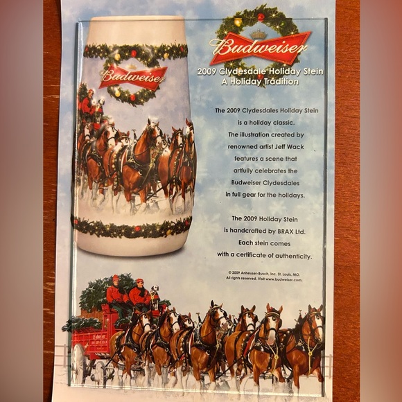 Budweiser Holiday Stein in original box. 2009 - Picture 6 of 13